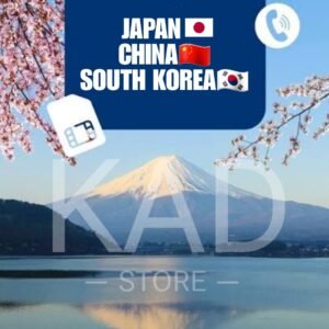 KAD ESIM S.KOREA JAPAN CHINA 60 GB