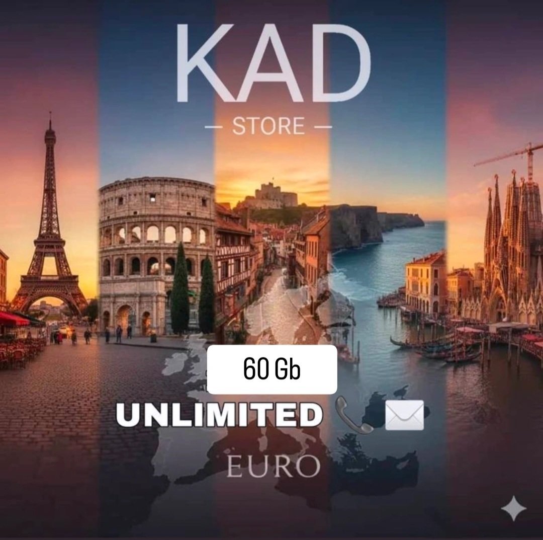 KAD ESIM EU 60 GB UNLIMIT CALLS SMS