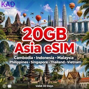 KAD ESIM ASIA 7 20 GB 30 DAYS