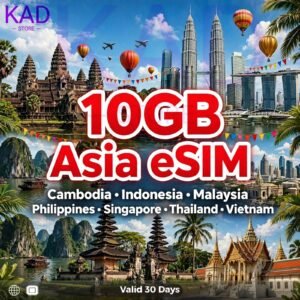 KAD ESIM ASIA 7 10GB 30 DAYS